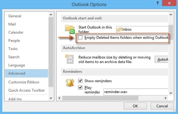 Delete Every Item in the “Deleted Items” & “Junk Email” Folders